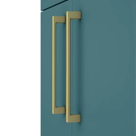 Arezzo 600 Matt Green Floor Standing Vanity Unit with Brushed Brass Handles 3 Arezzo 600 Matt Green Floor Standing Vanity Unit with Brushed Brass Handles - Image 3