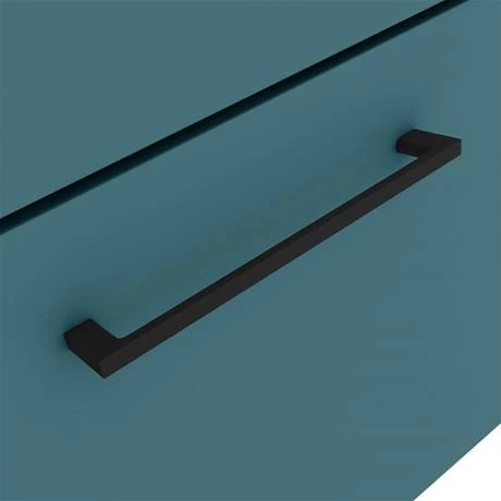 Arezzo Wall Hung Vanity Unit - Matt Green - 600mm 1-Drawer with Matt Black Handle 3 Arezzo Wall Hung Vanity Unit - Matt Green - 600mm 1-Drawer with Matt Black Handle - Image 3