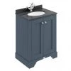 Bayswater Stiffkey Blue 600mm 2 Door Vanity Unit & 1TH Black Marble Basin Top