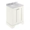 Bayswater Pointing White 600mm 2 Door Vanity Unit & 3TH Grey Marble Basin Top