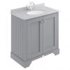 Bayswater Plummett Grey 800mm 2 Door Vanity Unit & 1TH Grey Marble Basin Top