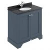 Bayswater Stiffkey Blue 800mm 2 Door Vanity Unit & 1TH Black Marble Basin Top