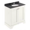 Bayswater Pointing White 800mm 2 Door Vanity Unit & 3TH Black Marble Basin Top