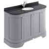 Bayswater Plummett Grey Curved 1200mm 4-Door Vanity Unit & 1TH Black Marble Single Bowl Basin Top