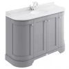 Bayswater Plummett Grey Curved 1200mm 4-Door Vanity Unit & 1TH White Marble Single Bowl Basin Top