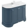 Bayswater Stiffkey Blue Curved 1200mm 4-Door Vanity Unit & 1TH White Marble Single Bowl Basin Top