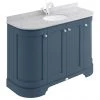 Bayswater Stiffkey Blue Curved 1200mm 4-Door Vanity Unit & 1TH Grey Marble Single Bowl Basin Top