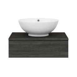 Brooklyn Floating Basin Shelf with Drawer - Black - 600mm incl. Round Basin 11 Brooklyn Floating Basin Shelf with Drawer - Black - 600mm incl. Round Basin -Vanity Units Sales Store BCTB6B4 d5 460