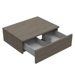 Brooklyn Floating Basin Shelf with Drawer - Grey Avola - 600mm inc. Curved Rectangular Basin -Vanity Units Sales Store BCTGA6B1 n d3 460