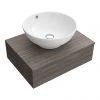 Brooklyn Floating Basin Shelf with Drawer - Grey Avola - 600mm inc. Round Basin