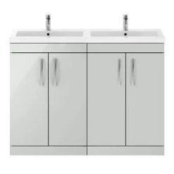 Brooklyn 1205mm Grey Mist Double Basin 4 Door Vanity Unit -Vanity Units Sales Store BFS12GM d3 460