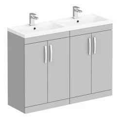 Brooklyn 1205mm Grey Mist Double Basin 4 Door Vanity Unit
