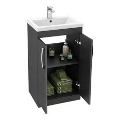 Brooklyn 500mm Black Vanity Unit - Floor Standing 2 Door Unit 8 Brooklyn 500mm Black Vanity Unit - Floor Standing 2 Door Unit -Vanity Units Sales Store BFS5BLK d1 460