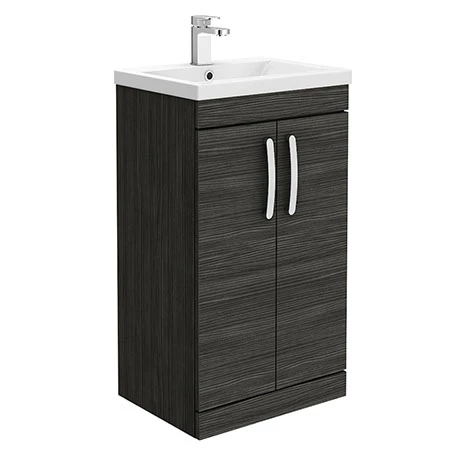 Brooklyn 500mm Black Vanity Unit - Floor Standing 2 Door Unit 1 Brooklyn 500mm Black Vanity Unit - Floor Standing 2 Door Unit