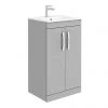 Brooklyn 500mm Grey Mist Vanity Unit - Floor Standing 2 Door Unit with Minimalist Basin