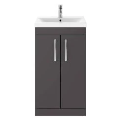 Brooklyn 500mm Gloss Grey Vanity Unit - Floor Standing 2 Door Unit -Vanity Units Sales Store BFS5GG d3 460