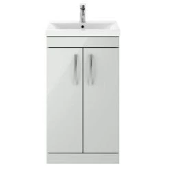 Brooklyn 500mm Grey Mist Vanity Unit - Floor Standing 2 Door Unit 8 Brooklyn 500mm Grey Mist Vanity Unit - Floor Standing 2 Door Unit -Vanity Units Sales Store BFS5GM d3 460