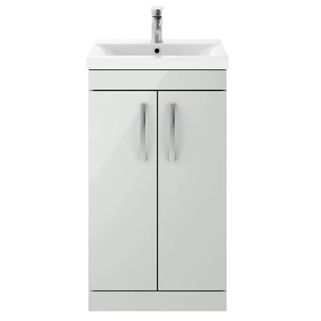 Brooklyn 500mm Grey Mist Vanity Unit - Floor Standing 2 Door Unit 4 Brooklyn 500mm Grey Mist Vanity Unit - Floor Standing 2 Door Unit - Image 4