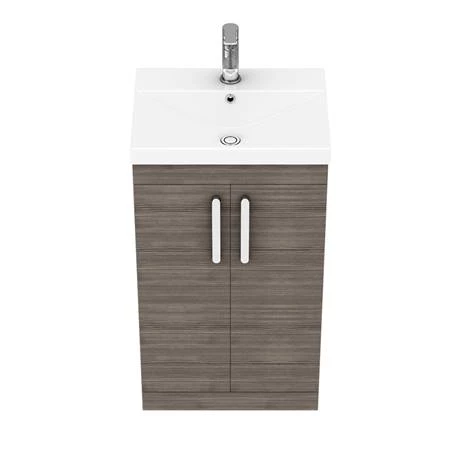 Brooklyn 500 Grey Avola Floor Standing Vanity Unit with Thin-Edge Basin 6 Brooklyn 500 Grey Avola Floor Standing Vanity Unit with Thin-Edge Basin - Image 6