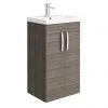 Brooklyn 500 Grey Avola Floor Standing Vanity Unit with Thin-Edge Basin