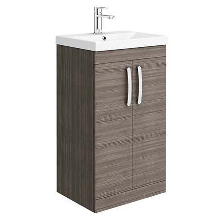 Brooklyn 500 Grey Avola Floor Standing Vanity Unit with Thin-Edge Basin 1 Brooklyn 500 Grey Avola Floor Standing Vanity Unit with Thin-Edge Basin
