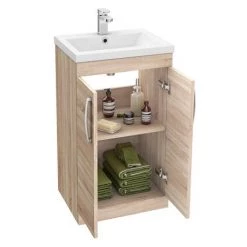 Brooklyn 500mm Natural Oak Vanity Unit - Floor Standing 2 Door Unit 8 Brooklyn 500mm Natural Oak Vanity Unit - Floor Standing 2 Door Unit -Vanity Units Sales Store BFS5N d2 460