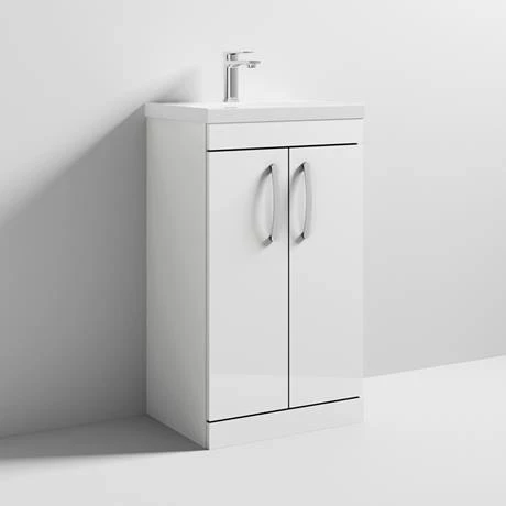 Brooklyn 500 Gloss White Floor Standing Vanity Unit with Thin-Edge Basin 4 Brooklyn 500 Gloss White Floor Standing Vanity Unit with Thin-Edge Basin - Image 4