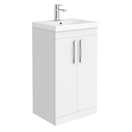 Brooklyn 500 Gloss White Floor Standing Vanity Unit with Thin-Edge Basin 1 Brooklyn 500 Gloss White Floor Standing Vanity Unit with Thin-Edge Basin