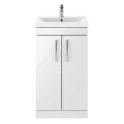 Brooklyn 500mm White Gloss Vanity Unit - Floor Standing 2 Door Unit 9 Brooklyn 500mm White Gloss Vanity Unit - Floor Standing 2 Door Unit -Vanity Units Sales Store BFS5WHT detail1 460