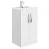 Brooklyn 500mm White Gloss Vanity Unit - Floor Standing 2 Door Unit