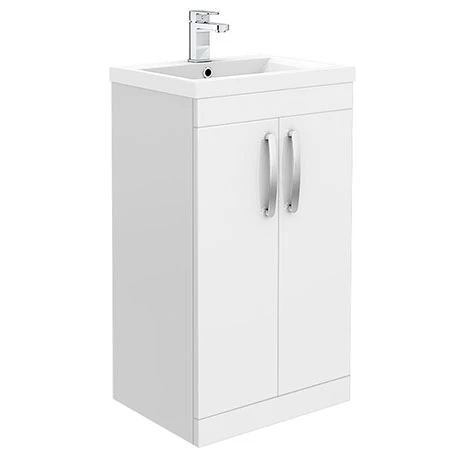 Brooklyn 500mm White Gloss Vanity Unit - Floor Standing 2 Door Unit 1 Brooklyn 500mm White Gloss Vanity Unit - Floor Standing 2 Door Unit