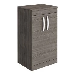 Brooklyn Floor Standing Countertop Vanity Unit - Grey Avola - 505mm with Chrome Handles