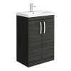 Brooklyn 600 Black Floor Standing Vanity Unit with Thin-Edge Basin