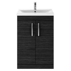 Brooklyn 600mm Black Vanity Unit - Floor Standing 2 Door Unit -Vanity Units Sales Store BFS6BLK nd2 460