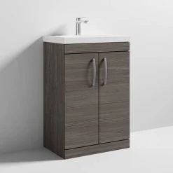 Brooklyn 600 Grey Avola Floor Standing Vanity Unit with Thin-Edge Basin 9 Brooklyn 600 Grey Avola Floor Standing Vanity Unit with Thin-Edge Basin -Vanity Units Sales Store BFS6GATE d3 460