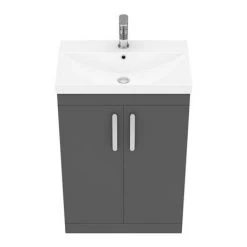 Brooklyn 600 Gloss Grey Floor Standing Vanity Unit with Thin-Edge Basin 10 Brooklyn 600 Gloss Grey Floor Standing Vanity Unit with Thin-Edge Basin -Vanity Units Sales Store BFS6GGTE d5 460