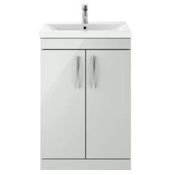 Brooklyn 600mm Grey Mist Vanity Unit - Floor Standing 2 Door Unit -Vanity Units Sales Store BFS6GM n d4 460