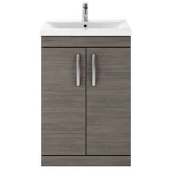 Brooklyn 600mm Grey Avola Vanity Unit - Floor Standing 2 Door Unit -Vanity Units Sales Store BFS6GRY d4 460