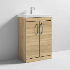 Brooklyn 600 Natural Oak Floor Standing Vanity Unit with Thin-Edge Basin 8 Brooklyn 600 Natural Oak Floor Standing Vanity Unit with Thin-Edge Basin -Vanity Units Sales Store BFS6OAKTE d3 460