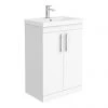 Brooklyn 600 Gloss White Floor Standing Vanity Unit with Thin-Edge Basin