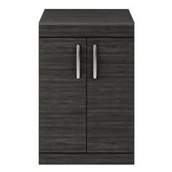 Brooklyn Floor Standing Countertop Vanity Unit - Black - 605mm with Chrome Handles -Vanity Units Sales Store BFS6WTB d4 460