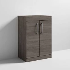 Brooklyn Floor Standing Countertop Vanity Unit - Grey Avola - 605mm with Chrome Handles -Vanity Units Sales Store BFS6WTG nd3 460