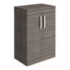 Brooklyn Floor Standing Countertop Vanity Unit - Grey Avola - 605mm with Chrome Handles