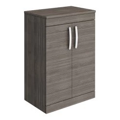Brooklyn Floor Standing Countertop Vanity Unit - Grey Avola - 605mm with Chrome Handles