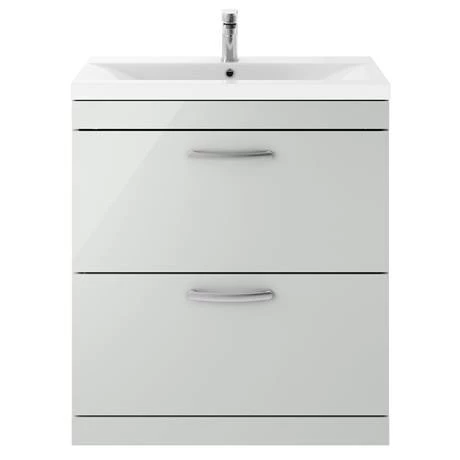 Brooklyn 800mm Grey Mist Vanity Unit - Floor Standing 2 Drawer Unit 4 Brooklyn 800mm Grey Mist Vanity Unit - Floor Standing 2 Drawer Unit - Image 4