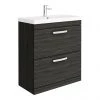 Brooklyn 800 Black Floor Standing Vanity Unit with Thin-Edge Basin