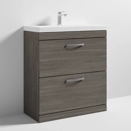Brooklyn 800 Grey Avola Floor Standing Vanity Unit with Thin-Edge Basin 4 Brooklyn 800 Grey Avola Floor Standing Vanity Unit with Thin-Edge Basin - Image 4