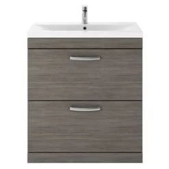 Brooklyn 800mm Grey Avola Vanity Unit - Floor Standing 2 Drawer Unit -Vanity Units Sales Store BFS8GA d4 460