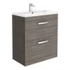 Brooklyn 800mm Grey Avola Vanity Unit - Floor Standing 2 Drawer Unit