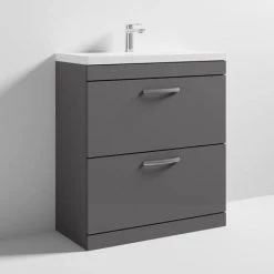 Brooklyn 800 Gloss Grey Floor Standing Vanity Unit with Thin-Edge Basin -Vanity Units Sales Store BFS8GGTE d3 460